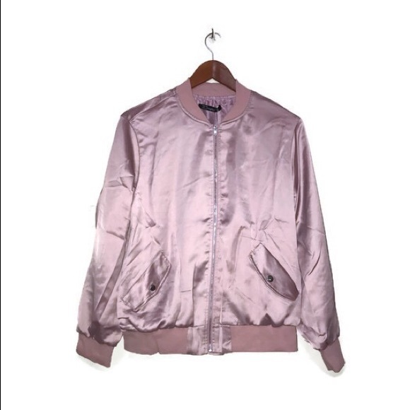 Pink satin bow bomber jacket - Picture 6 of 7